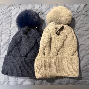 Cozy Knit Beanies with Pom Poms